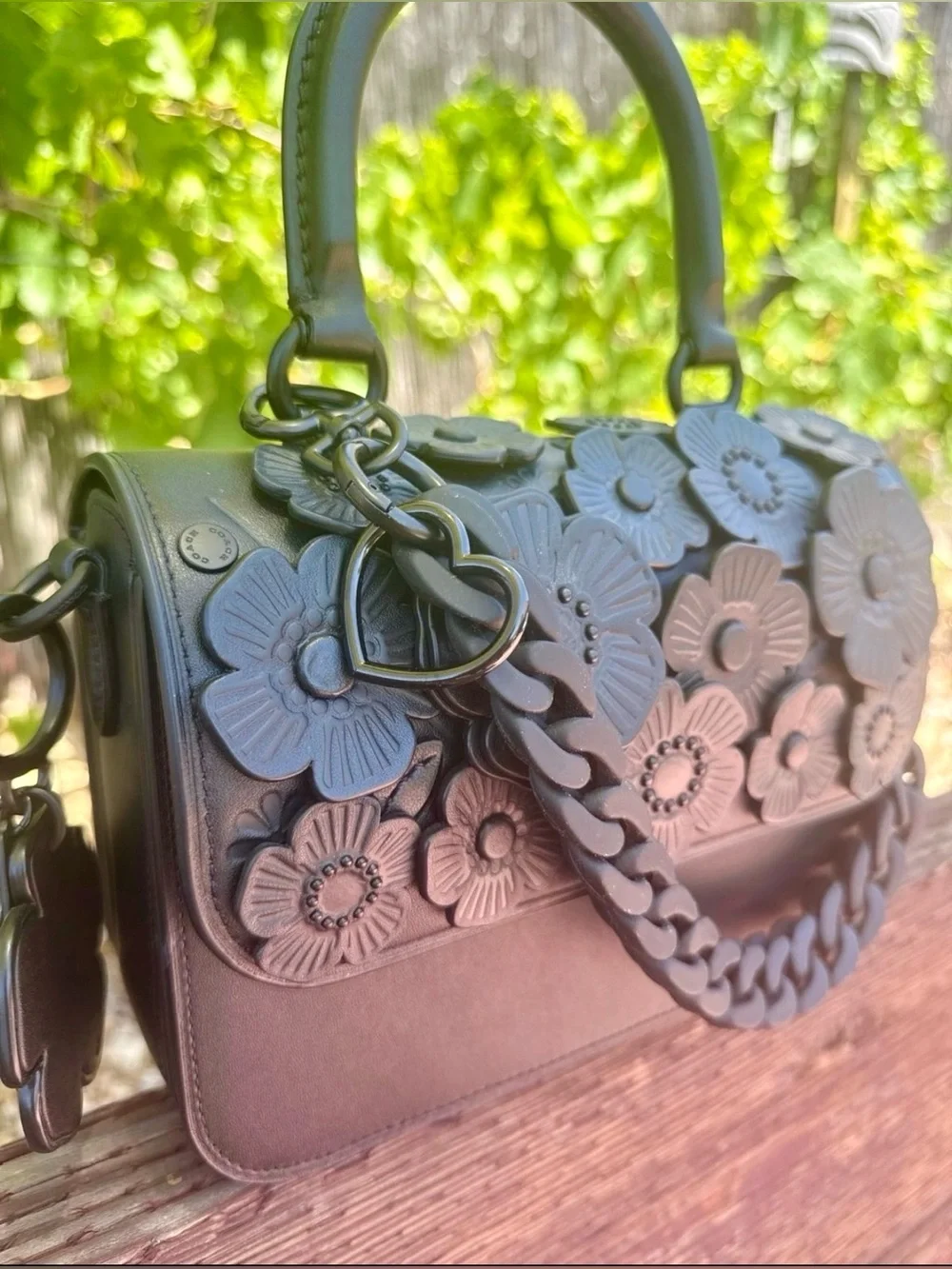 Novelty Strap| Bag Strap| ‘Black-Out’ Matte Link Chain| Heart Shape